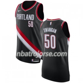 Män Portland Trail Blazers Tröja Caleb Swanigan 50 Nike 2017-18 Svart Swingman